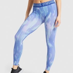 Gymshark Fit blue printed leggings with logo waistband